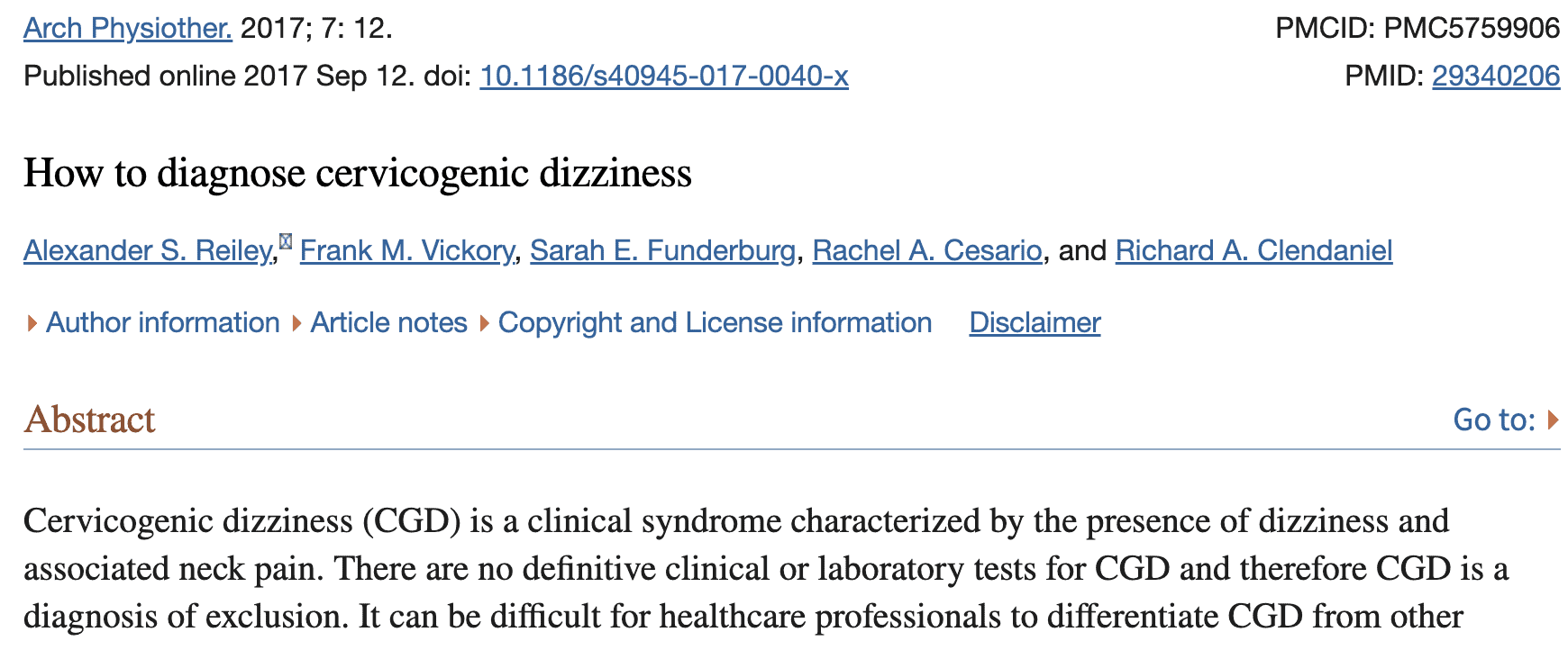 Самоупражнения при цервикогенном головокружении