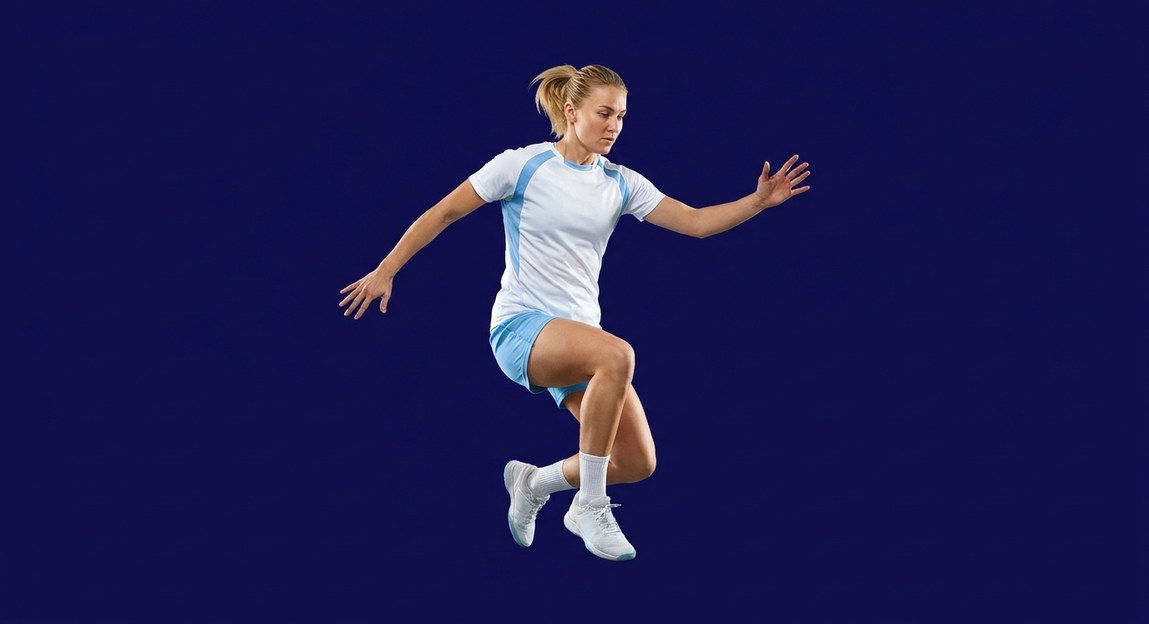 Athlete landing on one leg during ACL rehabilitation